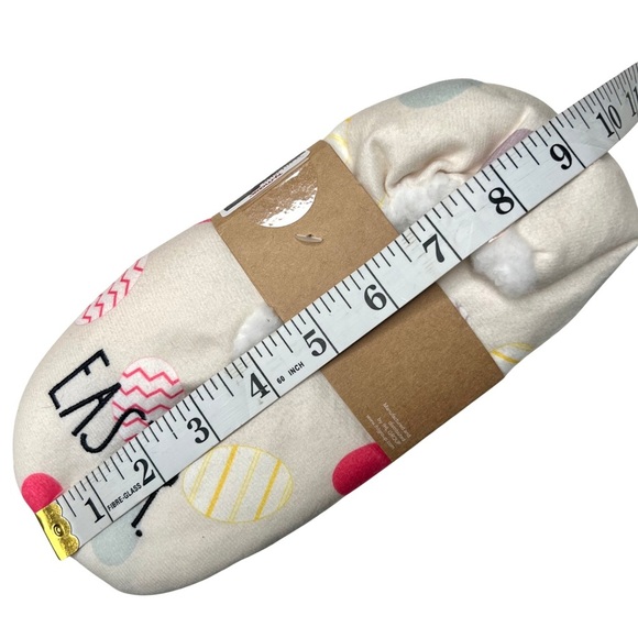 Rae Dunn NEW EASTER Egg Faux Sherpa Slippers Cream Small Medium S M 5 7 NWT - Picture 7 of 17